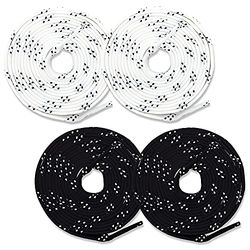 Franklin Sports Hockey Skate Laces - Set of 2 Non-Waxed Pairs - White + Black Unwaxed Ice Hockey Laces - Molded Tips - 108"