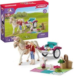 schleich HORSE CLUB — 32-Delige Set Schleich Koets voor Paardenshow, Schleich-Paard en Koets, Set met Schleich-Paardje, Picknickmand en Accessoires, Dieren van Schleich voor Kinderen Vanaf 5 Jaar - 42467