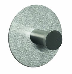 Spirella 6, Gris colección Punt, Redondo, Gancho Adhesivo, Acero Inoxidable, Gris