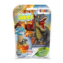 INKEE DINOREX, Bombe de Bain Surprise Dino Boule de Bain Enfant avec Jouet Dinosaure à l'intérieur, Parfum Ice Tea pêche, testé dermatologiquement