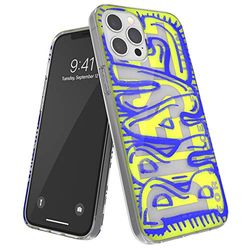 Diesel Ontworpen voor iPhone 12 Pro Max 6.7 Case, Clear Snap Case, Shockproof, Drop Geteste Beschermhoes met verhoogde randen, Blauw/Neon Lime