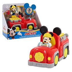 Mickey, Voertuig met 1 figuur 7,5 cm en 1 accessoire, brandweermodel, speelgoed voor kinderen vanaf 3 jaar, GIOCHI PREZIOSI, MCC063