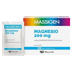 MASSIGEN Integratore Alimentare Magnesio, Aroma Limone, 20 Buste