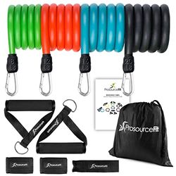 ProsourceFit Tube Bands Sets, Set di Fasce di Resistenza per Esercizi Unisex-Adult, Assorted-5 LB to 20 LB Resistance Level, One Size
