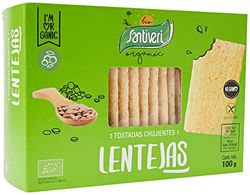 SANTIVERI - Toasts à lentilles Bio, toasts écologiques, croustillants et Riches en protéines, sans Sucre ajouté, sans Gluten, végétalien - 100 g