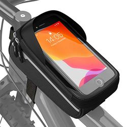 Velmia Sacoche vélo de Haute qualité - Support de téléphone Portable pour vélo idéal pour la Navigation - Accessoire vélo pour téléphone Portable Fonctionnel – Sacoche de Cadre vélo étanche