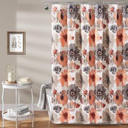 Lush Decor Leah - Tenda da doccia, 183 x 183 cm, colore: corallo