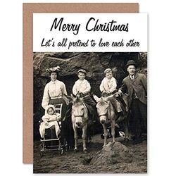 Wee Blue Coo CARD CHRISTMAS XMAS MERRY DONKEY FAMILY FUN PRESENT GIFT
