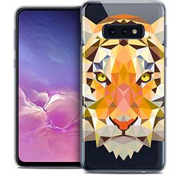 Caseink fodral för Samsung Galaxy S10e (5.8) fodral [kristallgel HD polygon serie djur - mjuk - ultratunn - tryckt i Frankrike] tiger