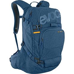EVOC LINE PRO 30 Touring rugzak (LITESHIELD PLUS bescherming, Ski Mount, Snowboard Mount, Water Bottle Pocket, geïsoleerde schouderband, snelle toegang tot achterkant, Lawine Pocket), Denim Blue