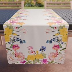 PETTI Artigiani Italiani - Accessoires Textiles de Cuisine, Chemin de Table élégant 40 x 140 cm en Microfibre, Nappe de Table imprimée numérique Florale 30, 100 % fabriquée en Italie