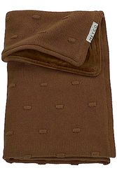 Meyco Baby Knots Velvet Babydeken, gebreide wiegdeken (van 80% katoen en 20% polyester, veelzijdig, eenvoudig onderhoud, ademend, afmetingen: 100 x 150 cm), chocolade