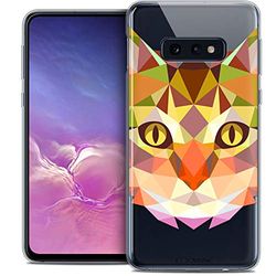 Caseink Fodral för Samsung Galaxy S10e (5.8) fodral [kristallgel HD polygon djurserie - mjuk - ultratunn - tryckt i Frankrike] katt