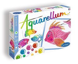 Sentosphere 3900046 - Junior peixes Aquarellum pintura conjunto, 4 para cores, cor / modelo sortido