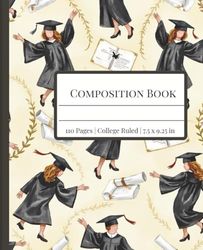 Composition Book College Ruled -: Graduation Celebration Gowns Vibrant Pattern Perfect for Students & Teachers (College Ruled, 110 Pages, 7.50 x 9.25 in)