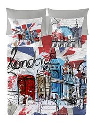 NATURALS London Graphic Funda Nórdica, Algodón, Multicolor, 180 cm