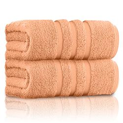 GC GAVENO CAVAILIA 100% Ringspun Cotton, Luxury 550 GSM Zero Twist Towel, Egyptian, Peach, 80x140 Bath Sheet