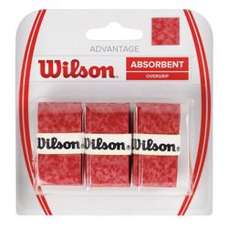 WILSON Advantage OVERGRIP RD 3PK Adulte Unisexe, Rouge, Taille Unique