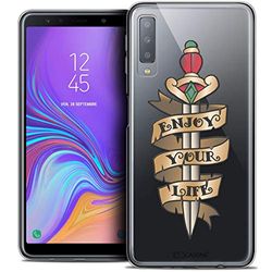 Caseink fodral för Samsung Galaxy A7 (2018) A750 (6) fodral [kristallgel HD mönster kollektion Tatoo Lover design Enjoy Life - mjuk - ultratunn - tryckt i Frankrike]