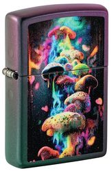 Zippo Windproof Lighter - Mushrooms Design Iridescent - Refillable for Lifetime Use - Gift Box - Metal Construction - Made in USA, Iridescent - Psychedelic Mushroom