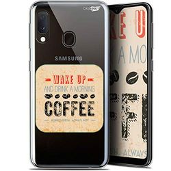 Caseink fodral för Samsung Galaxy A20E (5.8) gel HD [ ny kollektion - mjuk - stötskyddad - tryckt i Frankrike] Wake Up with Coffee