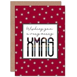Wee Blue Coo Who Cares Scotland Christmas Tartan And Snowflakes Greeting Card With Envelope Inside Premium Quality cosse Neige