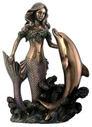 StealStreet Syrenka z Delfinem Figurka Dekoracja Statuetka