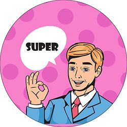 Bonateks, Round Digital Printed Mouse Pad, Non-Slip Base, for Office and Home, Diameter:22cm