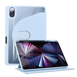 iPad Pro 12,9 inch 5e generatie hoes 2021 met schermbescherming voor penhouder, 360° draaibaar en 180° inklapbare handgreep voor iPad Pro 12,9 inch 4a/3a 2020/2018 hoes