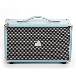 Enceinte GPO Westwood Retro 25 Watt avec caisson de basses, entrée RCA, Bluetooth avec grille rétro et poignée de transport - Bleu