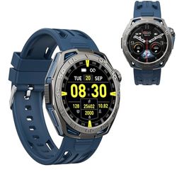 OBA Omoled Smartwatch met tracker, oproepen, bluetooth, 100+ modi, sport, gezondheid, fitnesstracker, stopwatch voor Android iOS Watch S2, uniek met chip SF (blauw)