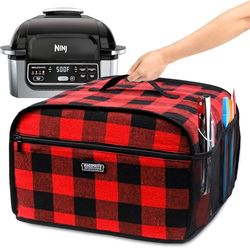 BAGSPRITE Copertura antipolvere compatibile con friggitrice ad aria Ninja Foodi, Ninja Foodi Grill (AG301, AG302, AG400), copertura per elettrodomestici con tasche per accessori Ninja, accessori per
