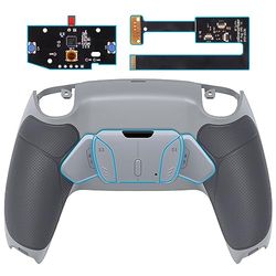 eXtremeRate Programmeerbare Remap Kit voor ps5 Controller BDM 010/020,Rubberen Greep Hoes&Opnieuw Ontworpen Back Shell&4 Terug Knoppen,RISE4 Remap Kit voor ps5 Controller-Klassiek Grijs