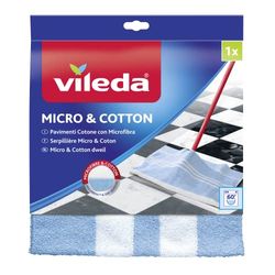 Vileda Panno Pavimenti Cotone con Microfibra, con Cotone Assorbente, per Ogni Tipo di Pavimento, Lavabile in Lavatrice, 50 x 50 cm