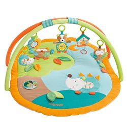 Fehn Manta de atividades 3-D arco de jogos Sleeping Forest - manta gatinhar com 5 brinquedos removíveis para agarrar - manta de jogos para bebés e crianças a partir dos 0 meses - presente de