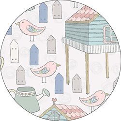Bonateks, Runt digitalt tryckt musmatta, halkfri undersida, för kontor och hem, diameter: 22 cm