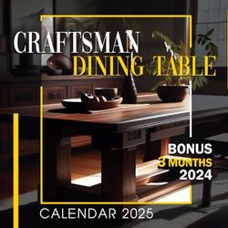 Craftsman Dining Table Calendar 2025: 15 Month 2025 From January to December, Bonus 3 Months 2024 with Wonder Photography of Dining Table Style, Perfect for Organizing and Planning