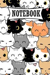 cat notebook journal: Cute Colorful cat notebook college ruled (120pages 6x9in) cat notebook for kids, girls