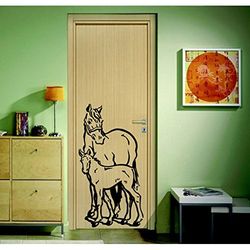Tatoutex Stickers Cheval et Poulain - Rose, L 20cm x H 36cm