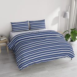 Påslakanset för dubbelsäng, Ida bomull, bearbetat i Italien - påslakanset - Täckeöverdrag 250 x 200 cm med dubbel patella och 2 örngott (Dubbelsäng, kron)