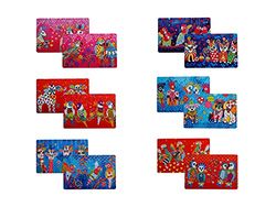 Maxwell & Williams - Kit de 6 Sets de Table Réversibles en Polypropylène, Double Face avec Dessins d'Animaux Divers, Collection Love Hearts by Donna Sharam, 43.5 x 28.5 cm - Multicolores