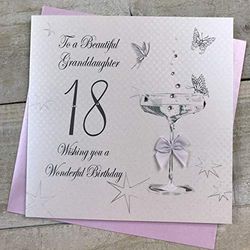 White Cotton Cards DS44 Carte d'anniversaire Faite à la Main avec Inscription « to A Beautiful Granddaughter » 45,7 cm
