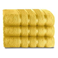 GC GAVENO CAVAILIA Fade Resistant Luxury Towels, Extra Absorbent 100% Ringspun Egyptian Cotton 500 GSM Bathroom Set, Ochre, 2PK