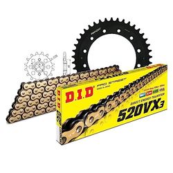 Kettingset DID staal 520VX3 / 104 clipslot voor Honda XL R RD LC 600 cc bj. 1983-1987
