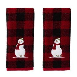 SKL Home by Saturday Knight Ltd Woodland Winter Ensemble de Serviettes essuie-Mains Rouge