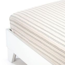Caleffi Striped Bottom Sheet, Cotton, Natural, Double
