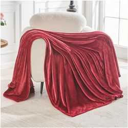 GC GAVENO CAVAILIA Sherpa fleecefilt enkel 130 x 150 cm | flanell vanliga filtar | vinröd