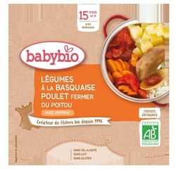 Babybio Assiette Légumes à la Basquaise/Poulet Fermier du Poitou 15+ Mois 260 g