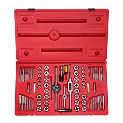 NEIKO 00908A SAE and Metric Tap and Die Set, Alloy Steel Taps and Dies with Hexagon T-Type Wrench, Quality Threading Tools, 76-Piece Set