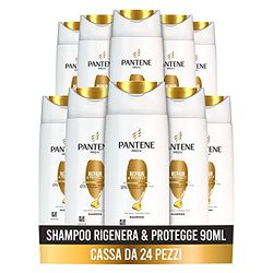 Pantene Pro-V Rigenera & Protegge Shampoo, Ripara All’Istante I Segni Dei Danni, 24 x 90ml